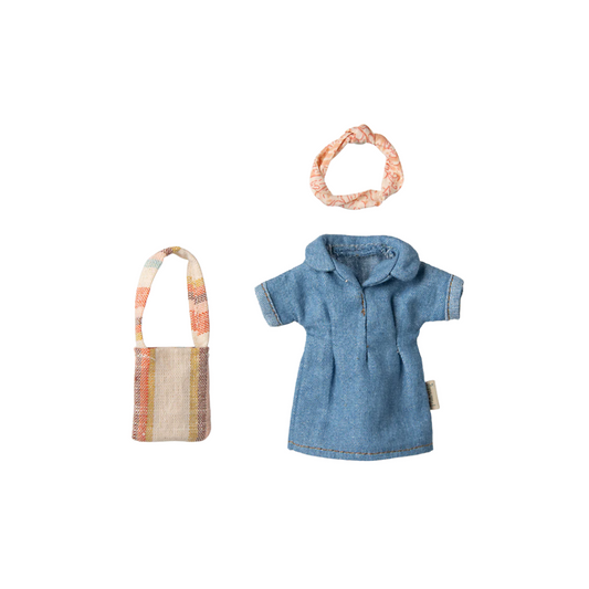 Denim dress and bag, Mum mouse