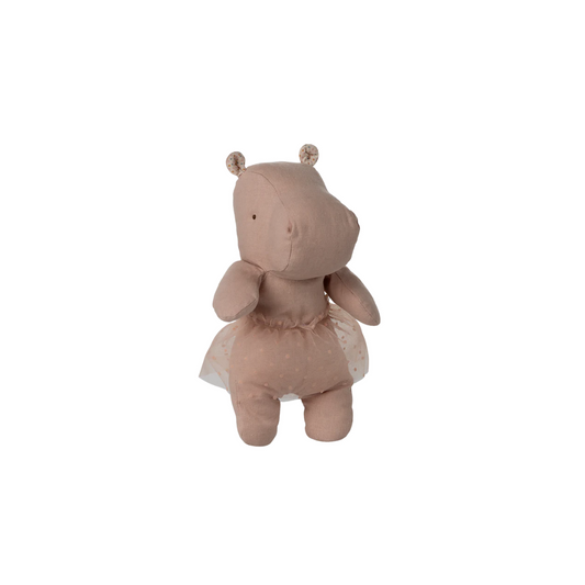 Safari friends, Hippo w. skirt, Small - Soft rose