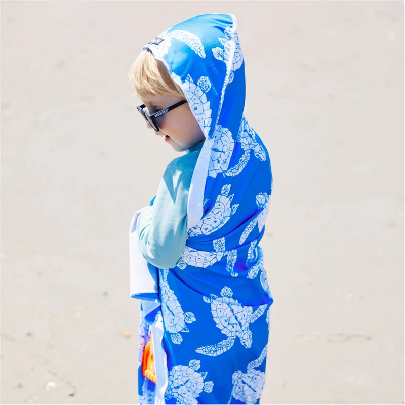 Kids UPF50 Hooded Sunscreen Towel (Sea Turtles)