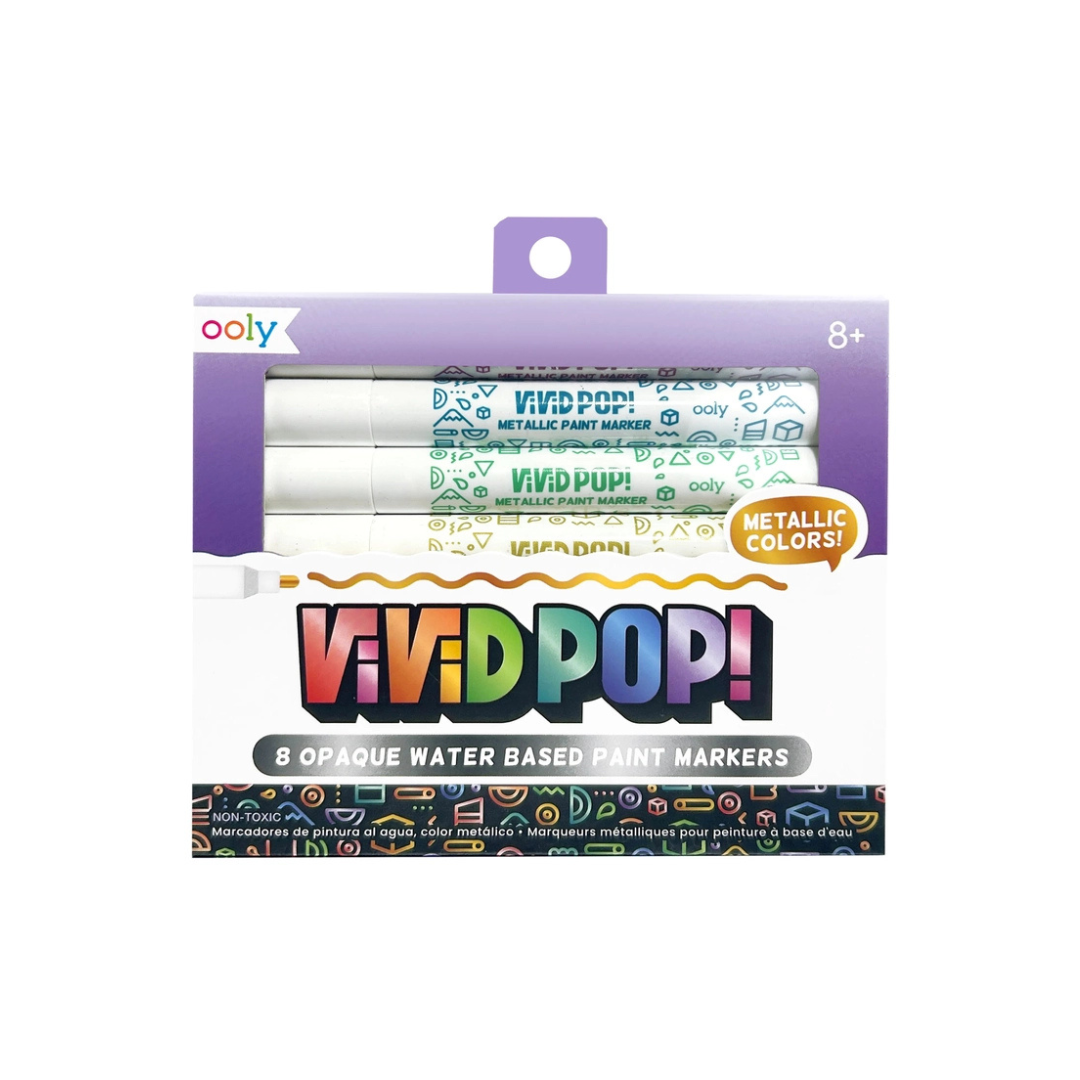 Vivid Pop! Water-Based Paint Markers: Metallic 8pcs