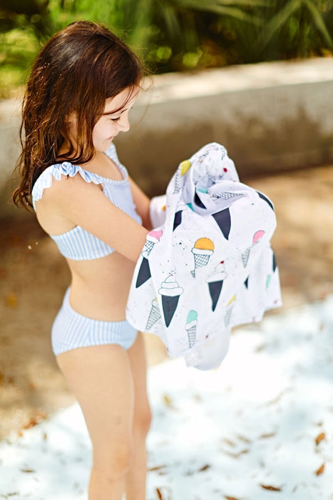 Kids UPF50 Hooded Sunscreen Towel (Ice Cream)