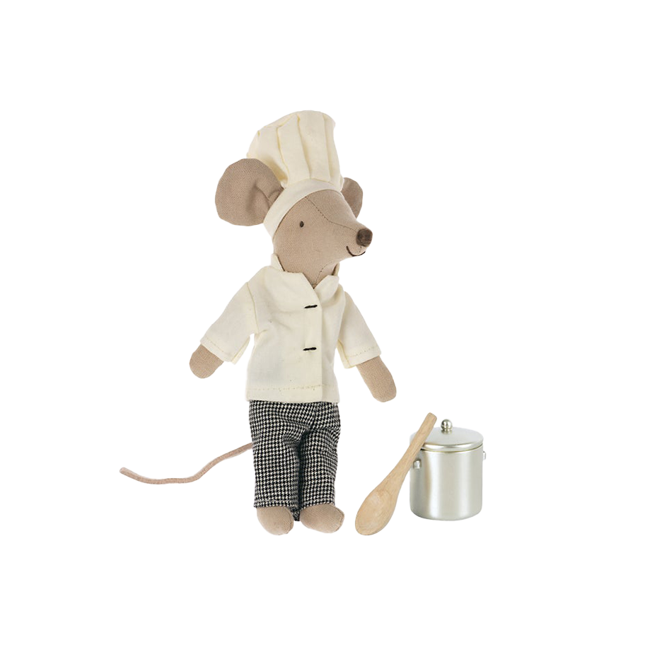 Chef Mouse with Soup Pot and Spoon