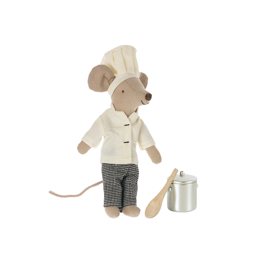 Chef Mouse with Soup Pot and Spoon