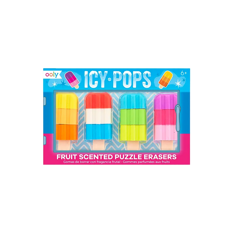Icy Pops Scented Puzzle Erasers - Set of 4