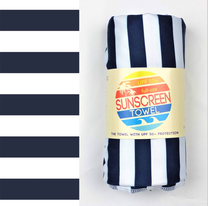 FULL UPF50 Sunscreen Towel (Navy Stripe)
