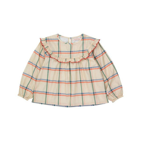 Tiny Cottons Check Scalloped Blouse