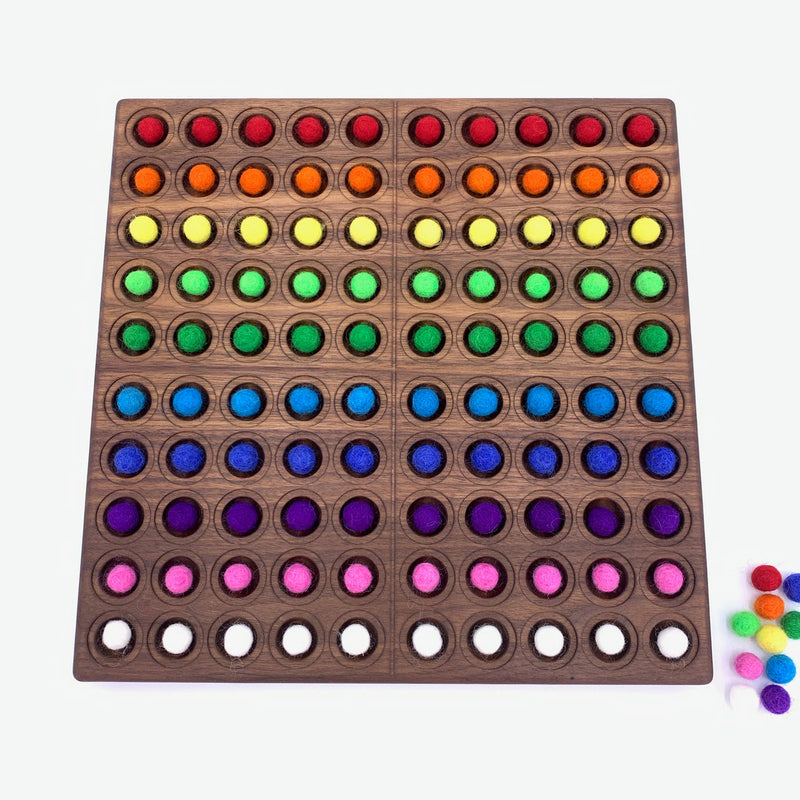 100-Frame Board (Walnut) + Wool Balls