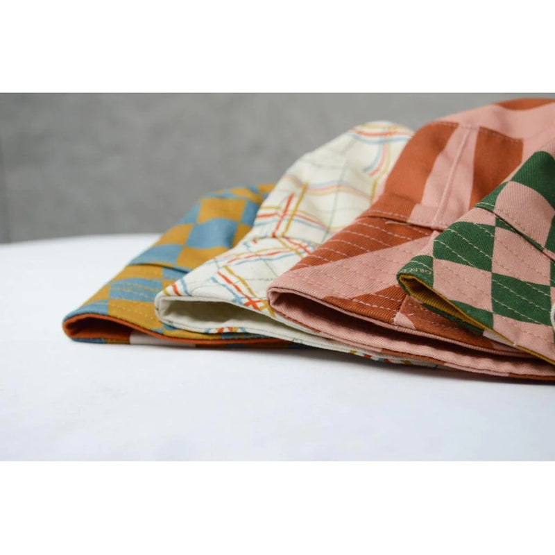 Reversible Bucket Hat - Stripes Sunset + Tierra