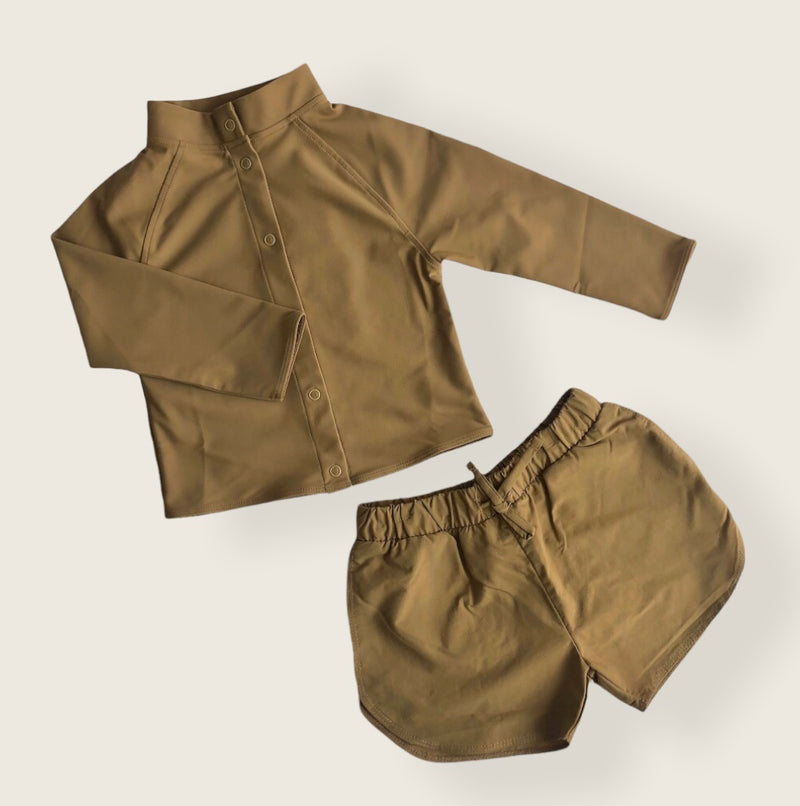 Swim UV Top & Short Set - Peanut  (Only 1-2y)