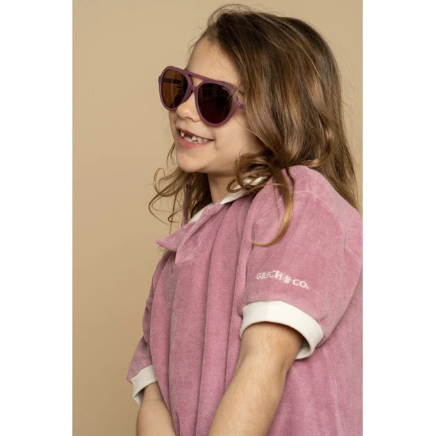 Child Aviator Polarized Sunglasses - Mauve Rose